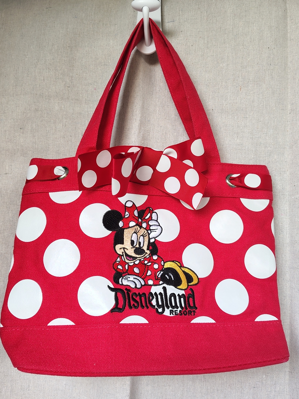 Disneyland Minnie Mouse Red Polka Dot Tote Bag